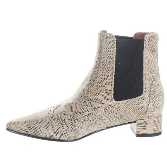 White Mountain‎ Summit Womens 6 Adella Camel Exotic Leather Chelsea Boots 36 New - Picture 3 of 4